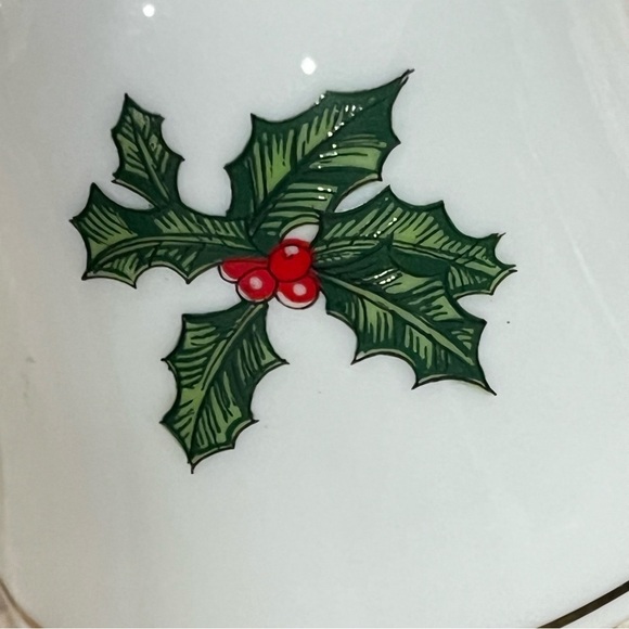 Lefton Christmas Bell Red Cardinal Holly White Ceramic Vintage - Picture 5 of 7